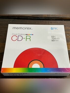 2009 Memorex Cool Colors CD-R 5 Pack Sealed 52X 700MB 80 min